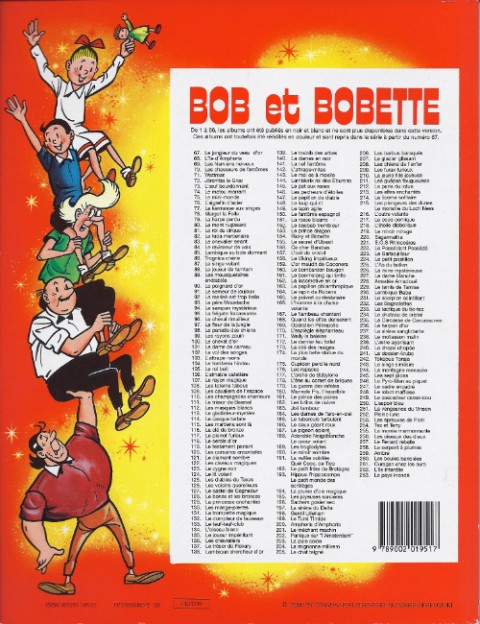 Verso de l'album Bob et Bobette Tome 214 La licorne solitaire