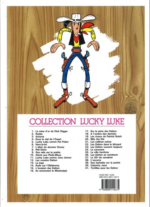 Verso de l'album Lucky Luke Tome 27 Le 20ème de cavalerie