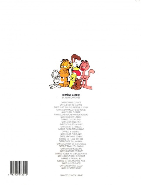 Verso de l'album Garfield Tome 24 Garfield se prend au jeu