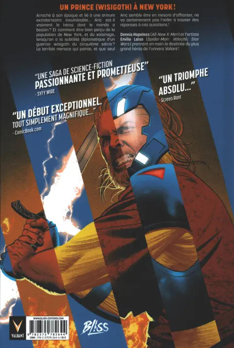 Verso de l'album X-O Manowar Tome 1