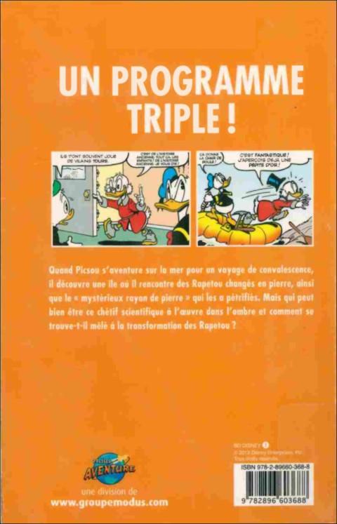 Verso de l'album BD Disney Tome 2 Picsou, les 50 coffres