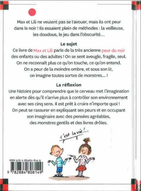 Verso de l'album Ainsi va la vie Tome 122 Max et Lili ont peur du noir