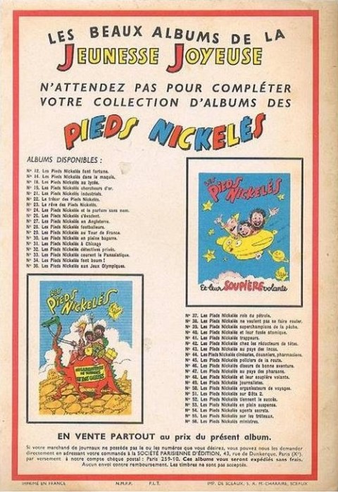 Verso de l'album Bibi Fricotin 2e Série - Societé Parisienne d'Edition Tome 32 Bibi Fricotin pilote d'essais