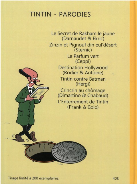 Verso de l'album Tintin L'affaire copyright - épisode 2