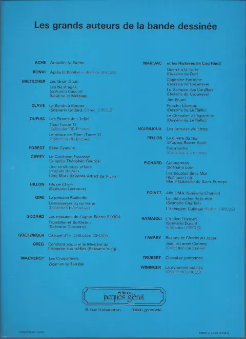 Verso de l'album Cinq-Mars