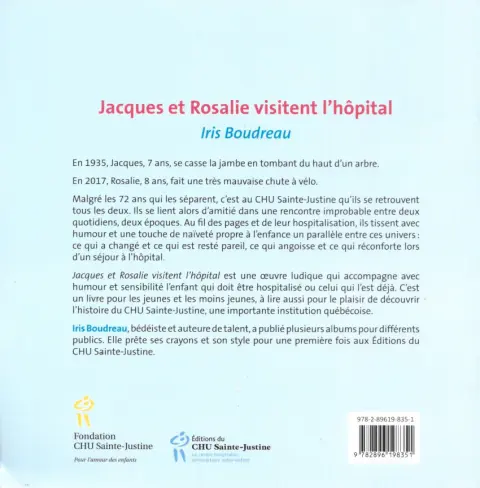 Verso de l'album Jacques et Rosalie visitent l'hôpital
