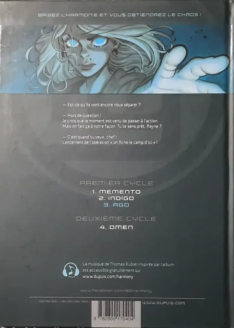 Verso de l'album Harmony Tome 3 Ago
