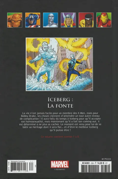 Verso de l'album Marvel Comics - La collection de référence Tome 234 Iceberg - La fonte