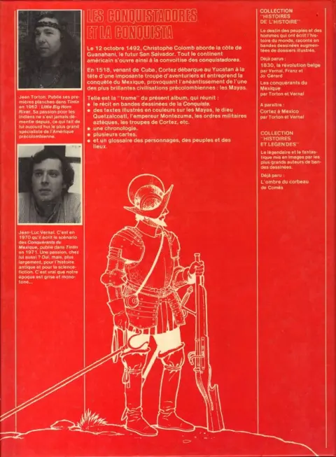 Verso de l'album Les Conquérants du Mexique