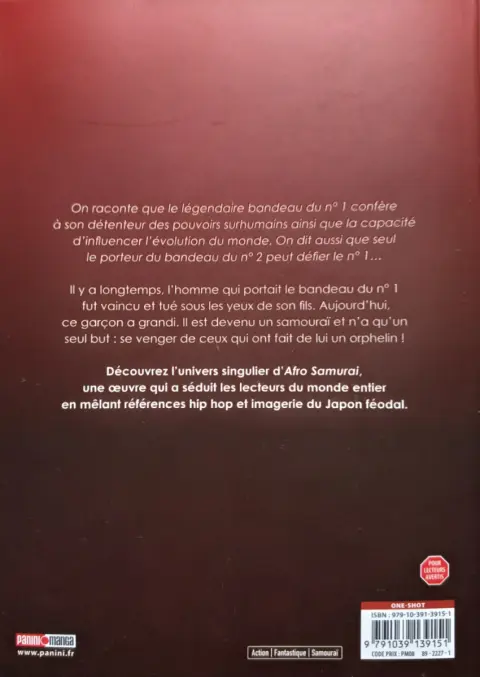 Verso de l'album Afro samurai Intégrale