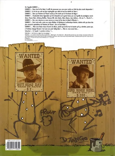 Verso de l'album Django Renard Tome 1 On m'appelle Django