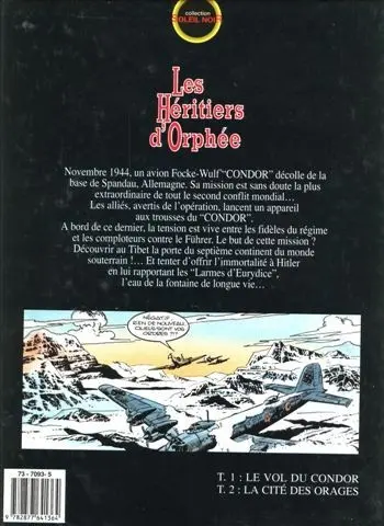 Verso de l'album Les Héritiers d'Orphée Tome 2 La cité des orages