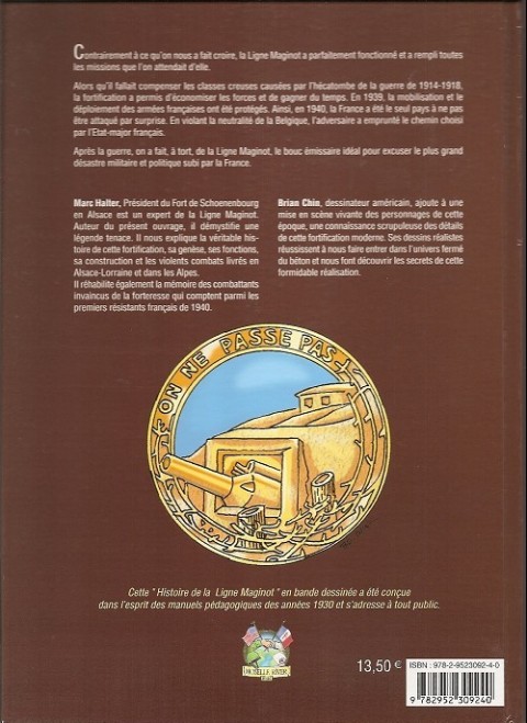 Verso de l'album Histoire de la ligne Maginot