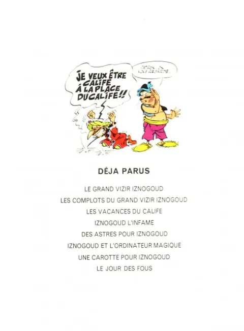 Verso de l'album Iznogoud Tome 8 Le jour des fous