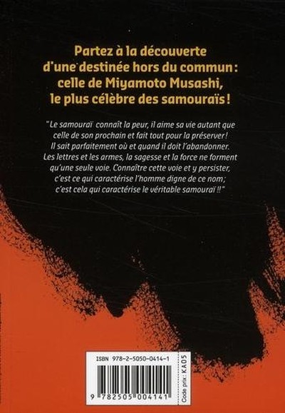 Verso de l'album Miyamoto Musashi Tome 1