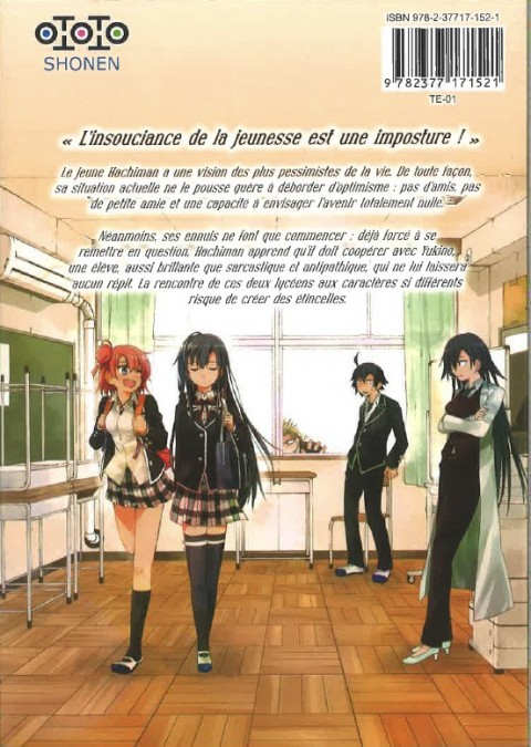 Verso de l'album My Teen Romantic Comedy is wrong as I expected 01