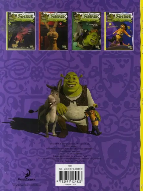 Verso de l'album Shrek Les histoires de l'âne et du chat potté Tome 4 Ânons enfants !