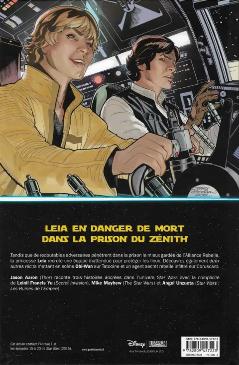 Verso de l'album Star Wars Tome 3 Prison rebelle