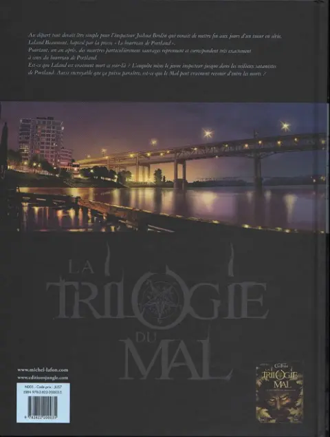 Verso de l'album La Trilogie du mal Tome 2 Écrit sur les portes de l'enfer