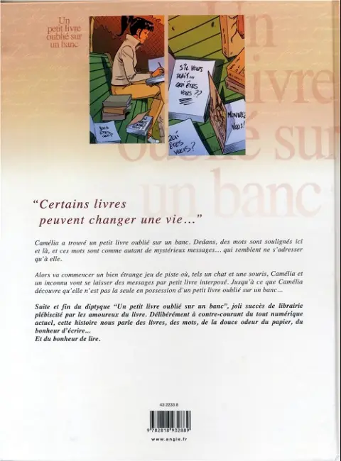 Verso de l'album Un petit livre oublié sur un banc Volume 2/2