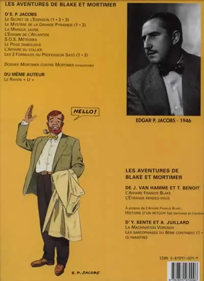 Verso de l'album Blake et Mortimer Tome 5 Le Mystère de la Grande Pyramide - Tome 2
