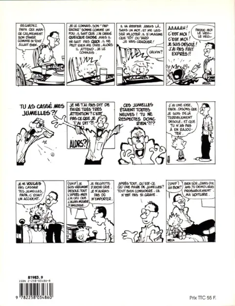 Verso de l'album Calvin et Hobbes Tome 3 On est fait comme des rats !