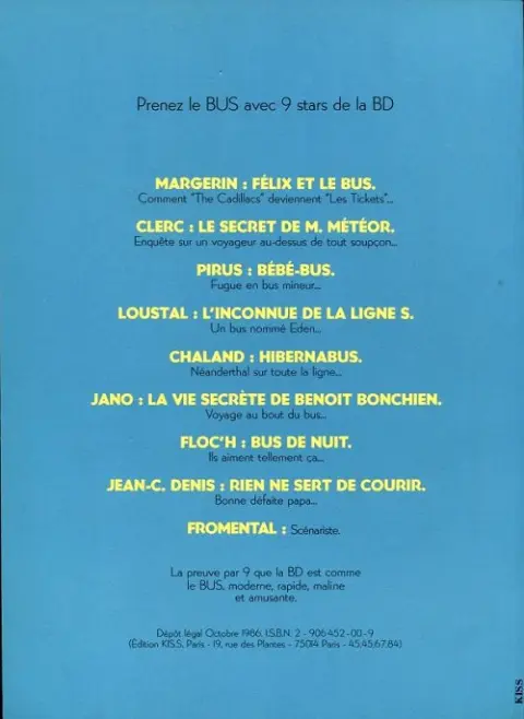 Verso de l'album Félix et le bus RMTT SITCAT