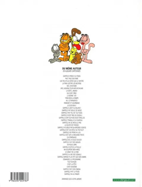 Verso de l'album Garfield Tome 7 La diète, jamais !