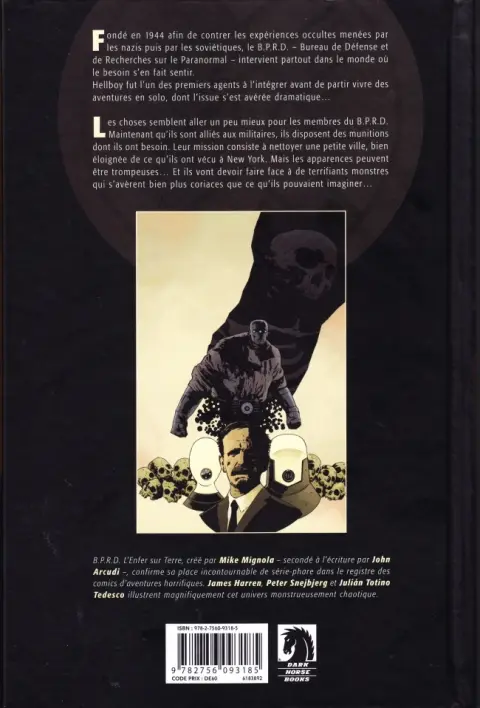 Verso de l'album B.P.R.D. - L'Enfer sur Terre Tome 6 Métamorphoses
