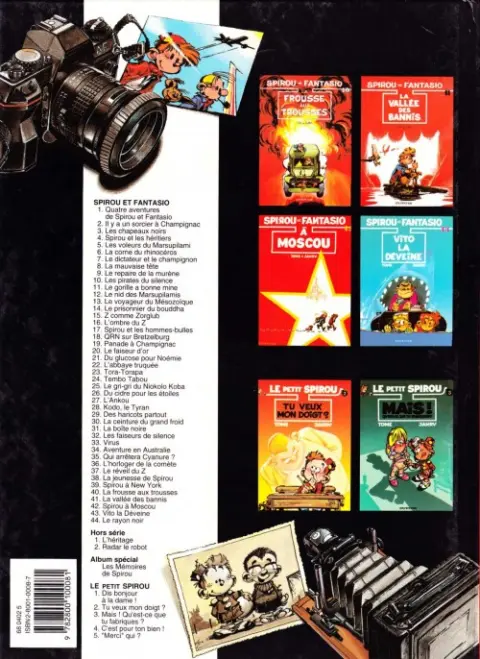 Verso de l'album Spirou et Fantasio Tome 6 La corne de rhinocéros