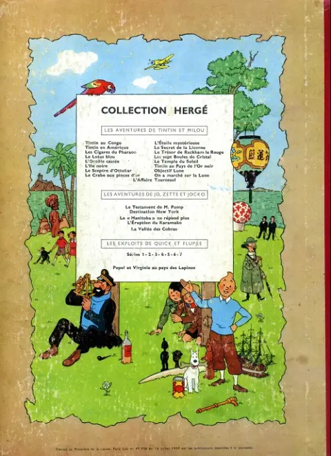 Verso de l'album Tintin Tome 10 L'étoile mystérieuse