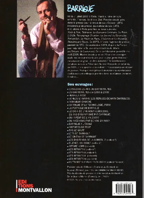 Verso de l'album Barricatures Tome 28 2008 - L'Année à traits tirés