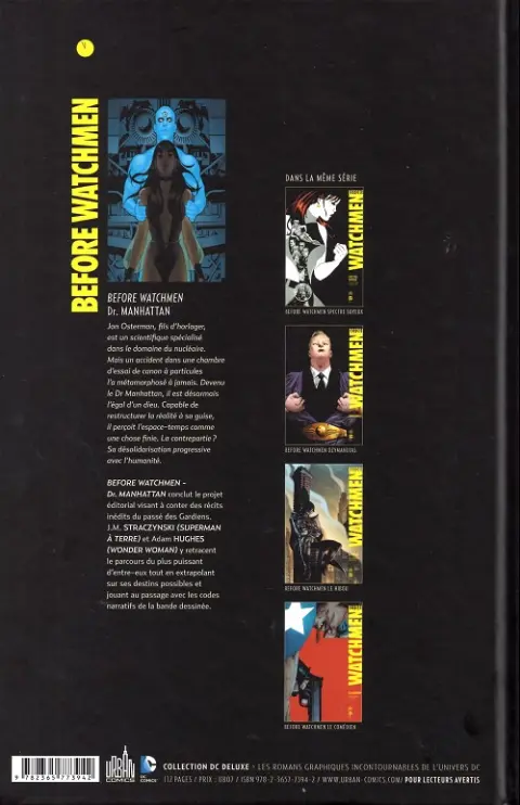 Verso de l'album Before Watchmen Dr Manhattan
