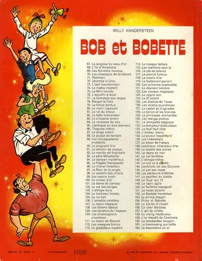 Verso de l'album Bob et Bobette Tome 162 La locomotive en or