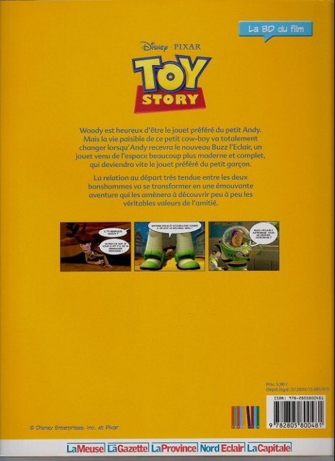 Verso de l'album Disney (La BD du film) Tome 22 Toy story