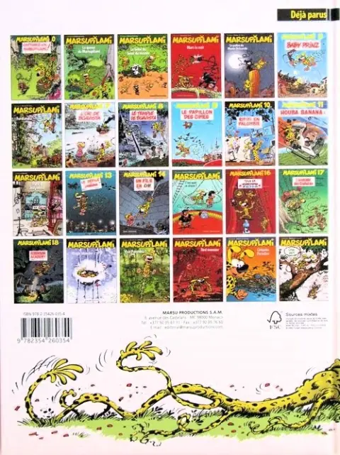 Verso de l'album Marsupilami Tome 23 Croc vert