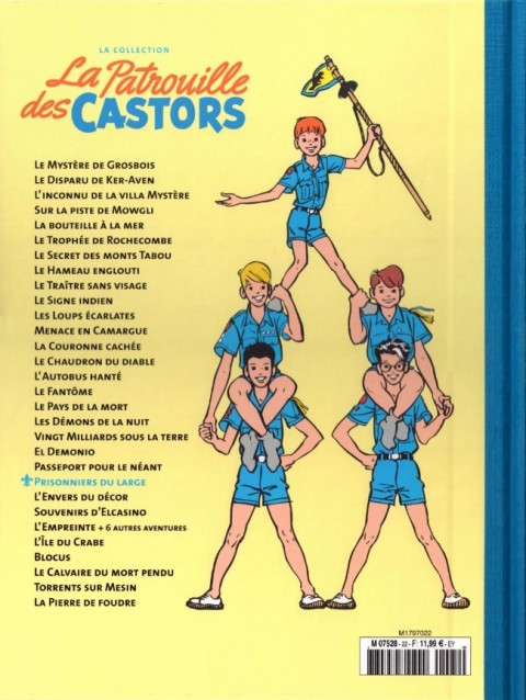 Verso de l'album La Patrouille des Castors La collection - Hachette Tome 22 Prisonniers du large
