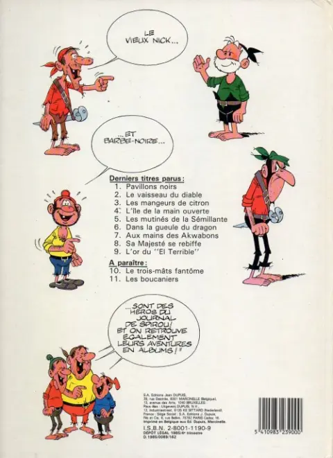 Verso de l'album Le Vieux Nick et Barbe-Noire Tome 26 L'île rouge