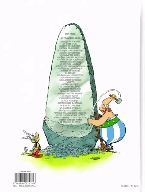 Verso de l'album Astérix Tome 36 Le papyrus de César
