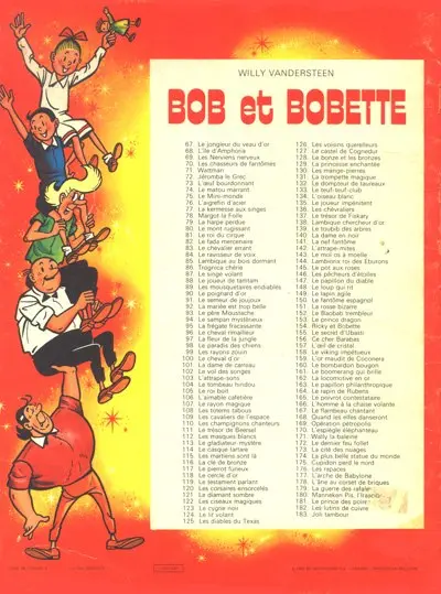 Verso de l'album Bob et Bobette (Publicitaire) La Fleur d'or