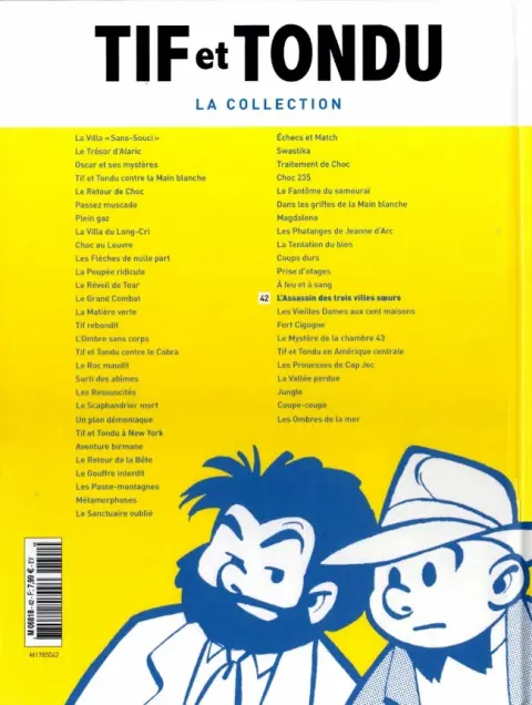 Verso de l'album Tif et Tondu La collection Tome 42 L'Assassin des trois villes sœurs