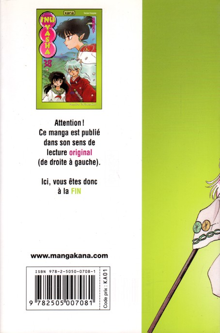 Verso de l'album Inu Yasha 38