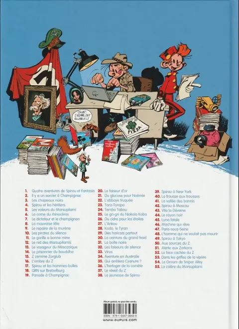 Verso de l'album Spirou et Fantasio Tome 12 Le nid des marsupilamis