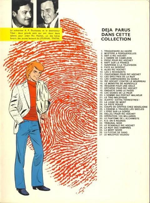 Verso de l'album Ric Hochet Tome 20 L'homme qui portait malheur