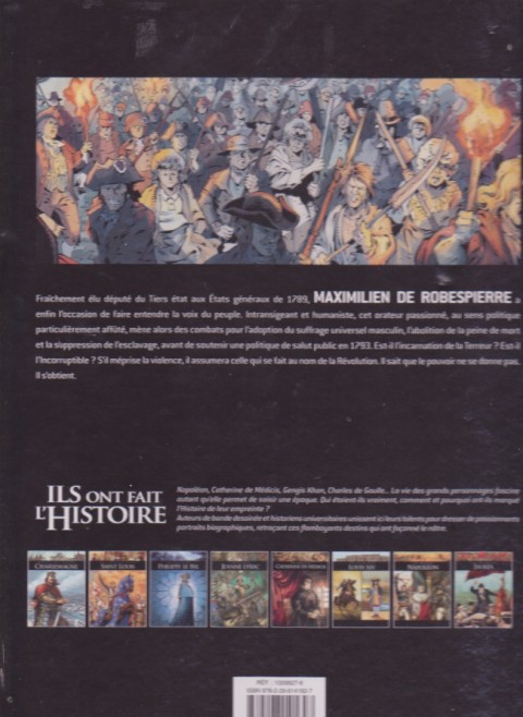 Verso de l'album Ils ont fait l'Histoire Tome 21 Robespierre