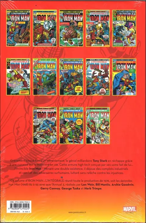 Verso de l'album Iron Man - L'Intégrale Tome 10 1976