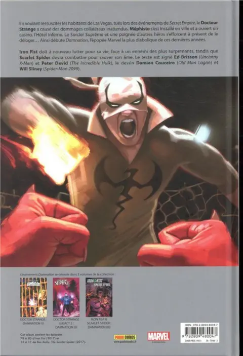 Verso de l'album Iron Fist - Scarlet Spider Damnation (III)