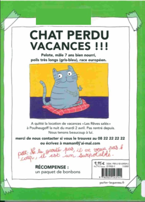 Verso de l'album Le Chat Pelote Tome 3 Sauvage !