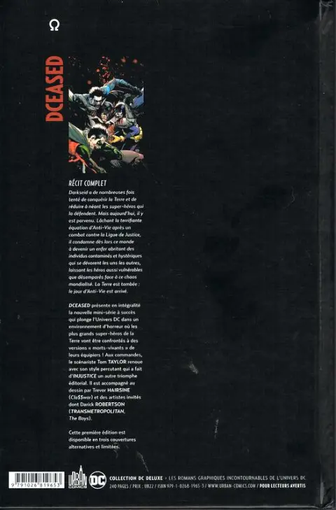 Verso de l'album DCeased 1