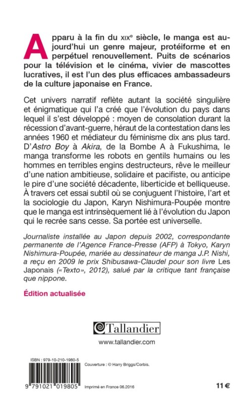 Verso de l'album Histoire du manga